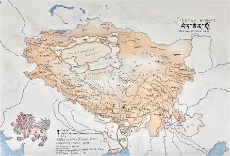 Map of Tibetan empire at its greatest extent mid/late 8th century : MapPorn