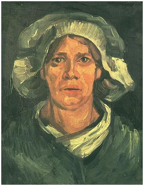 Head of a Peasant Woman with White Cap by Vincent Van Gogh - 214