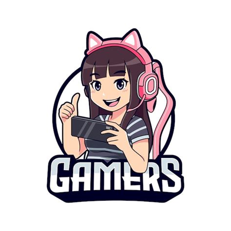 Premium Vector | Cute gamer girl cartoon playing on smartphone esport ...