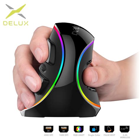 Delux M618 PLUS Mouse Vertical Game Wired / Wireless Mouse Ergonomic ...