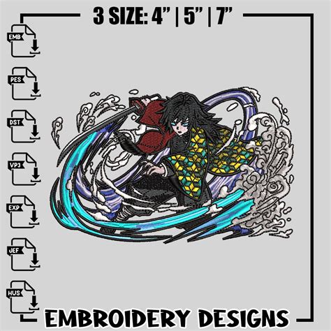 Giyu Tomioka water breathing embroidery design, Kimetsu no Y - Inspire ...