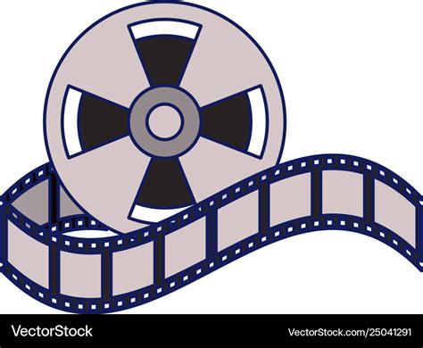 Cinema reel equipment cartoon blue lines Vector Image