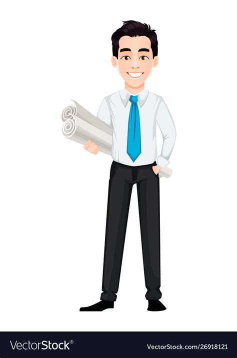 Handsome businessman cartoon character Royalty Free Vector