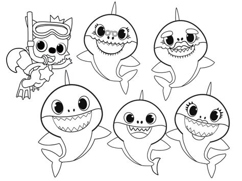 Desenhos do Baby Shark para colorir | Shark coloring pages, Family ...