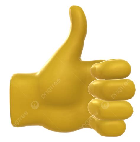 Social Media D Rendering Yellow Thumbs Up Like Emoji Icon Like Emoji ...