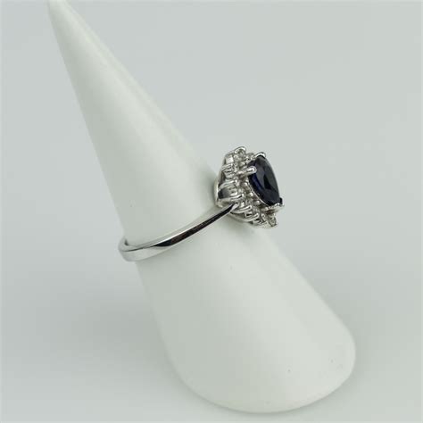 Diamond Halo Sapphire Ring