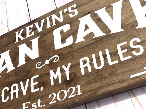 Personalized Man Cave Sign, My Cave, My Rules, great gift for him ...