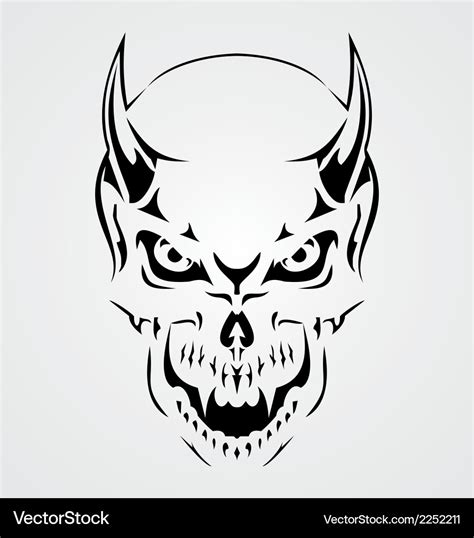 Devil skull Royalty Free Vector Image - VectorStock