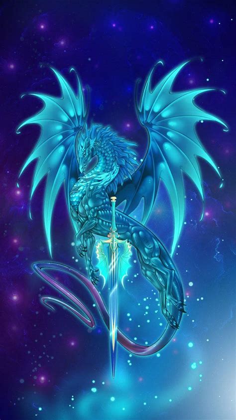 Download Galaxy Dragon With A Sword Wallpaper | Wallpapers.com