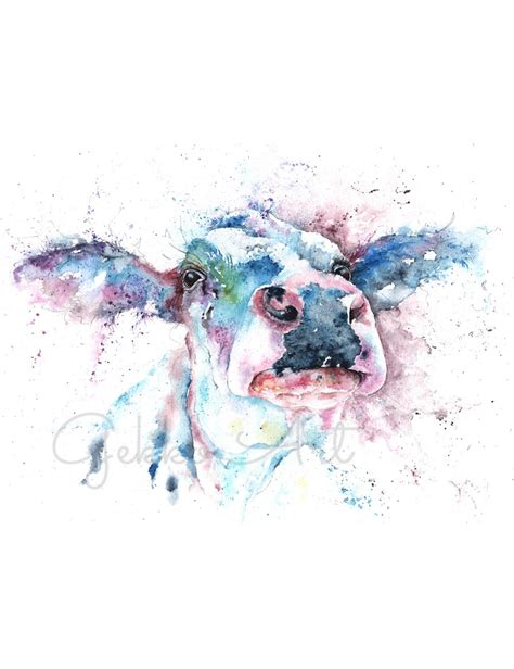 Friesian Cow Watercolour Art Print | Wildlife Watercolour Artist Sandi ...