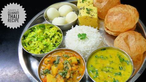 Full Gujarati Thali in 30 mins - Veg Thali - Aloo Sabji/ Poori ...