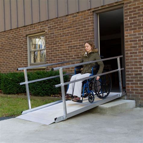 5' L -Silver Spring Aluminum Wheelchair Access Ramps with Handrails ...