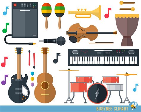 Music Clip Art Instruments Clipart Music Notes Clipart Digital Clip Art ...