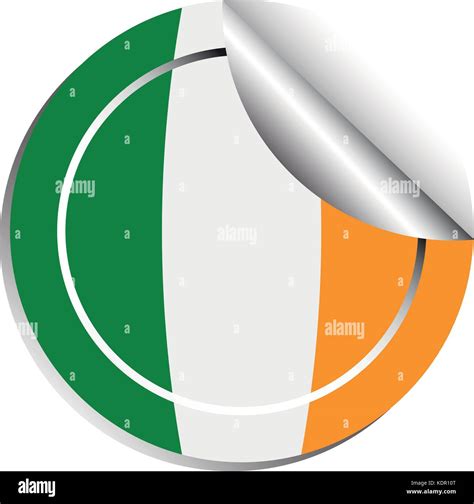 Sticker design for flag of Ireland illustration Stock Vector Image ...