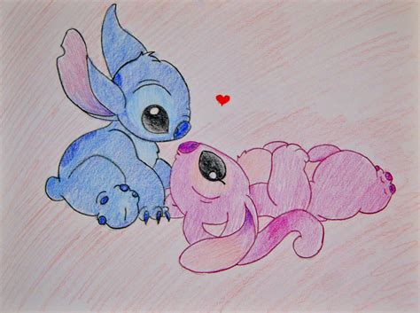 Stitch And Angel Drawings