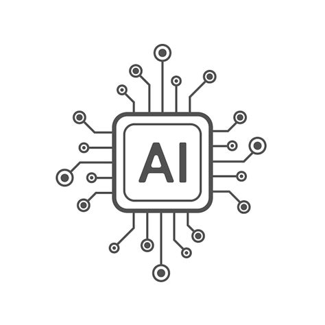 인공 지능 회로 라인 스타일 기계 학습 디자인 스마트 네트워크 디지털 기술 Ai 벡터 일러스트 레이 션 | 프리미엄 벡터