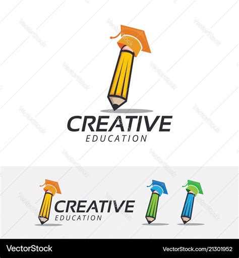 Creative academy logo design Royalty Free Vector Image