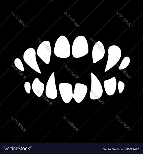 Monster mouth with sharp teeth Royalty Free Vector Image