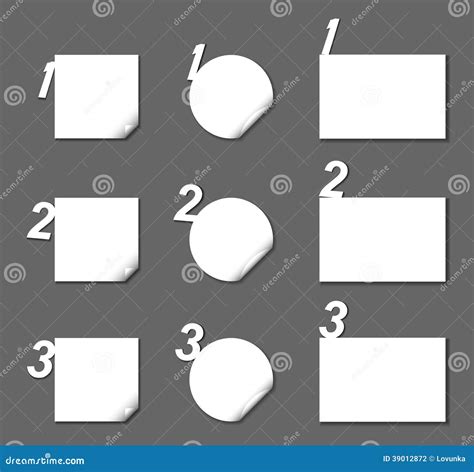 White Stickers with Numbers Stock Vector - Illustration of infographics ...