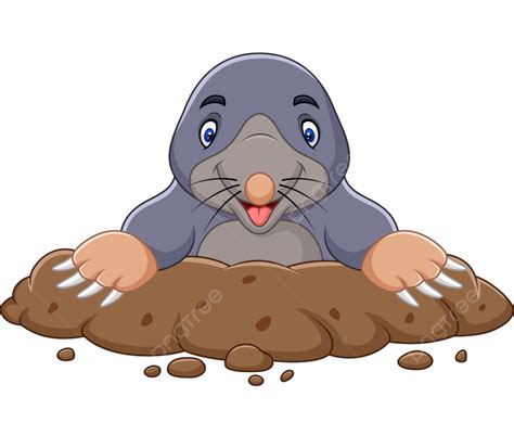 Coming Out Vector Hd PNG Images, Cartoon Mole Come Out Of The Hole ...