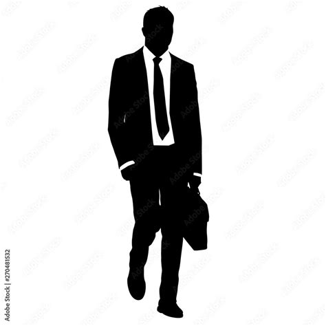 Silhouette businessman man in suit with tie on a white background Stock ...