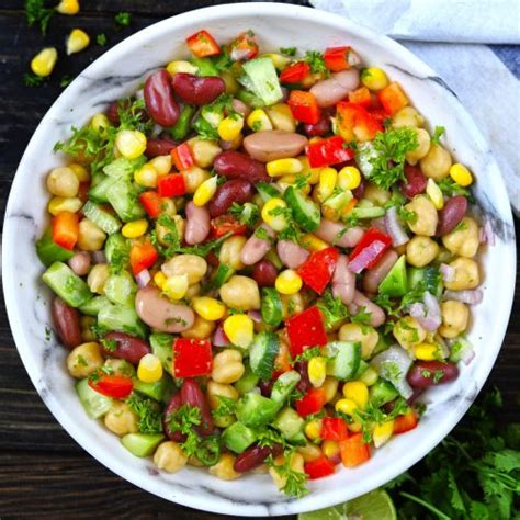 Mixed Beans Salad Recipe - Fun FOOD Frolic