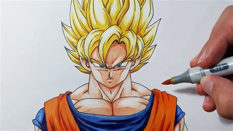 Dragon Ball - Desenho - Draw - Feito a mão - Goku - ssj colorido # ...