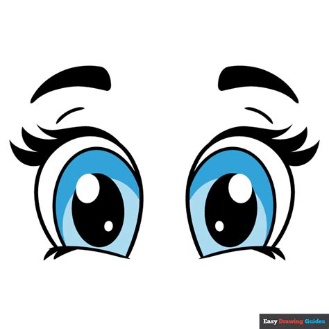 How to Draw a Cute Cartoon Eyes - Really Easy Drawing Tutorial