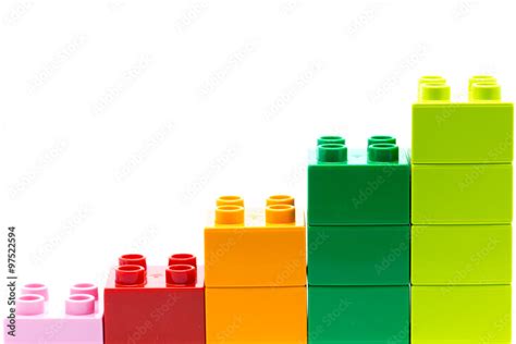 Lego graph of lego bricks isolated on a white background. Stock Photo ...