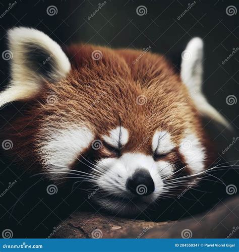 Sleeping Red Panda stock illustration. Illustration of tree - 284550347