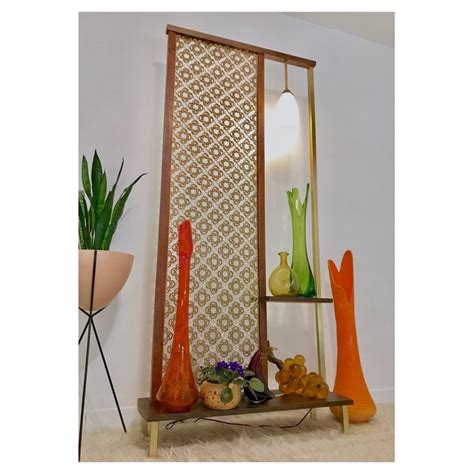 (SOLD) Retro Mid Century Modern Room Divider Screen Shelf w/ | Mod ...