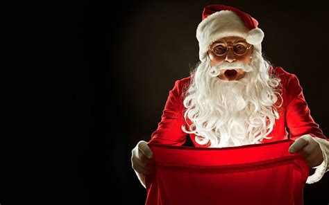 HD wallpaper: santa claus, christmas, bag, surprise, person, black ...