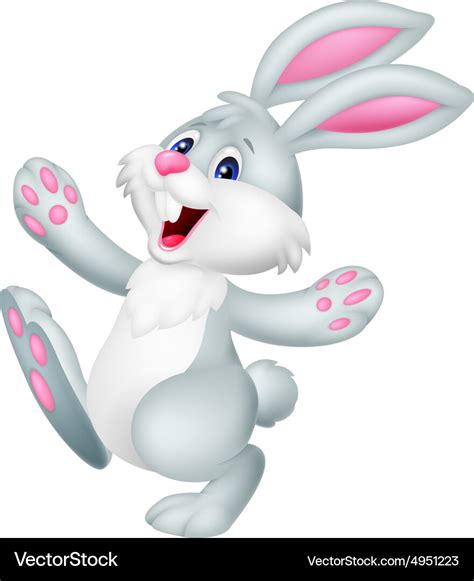 Happy rabbit cartoon Royalty Free Vector Image