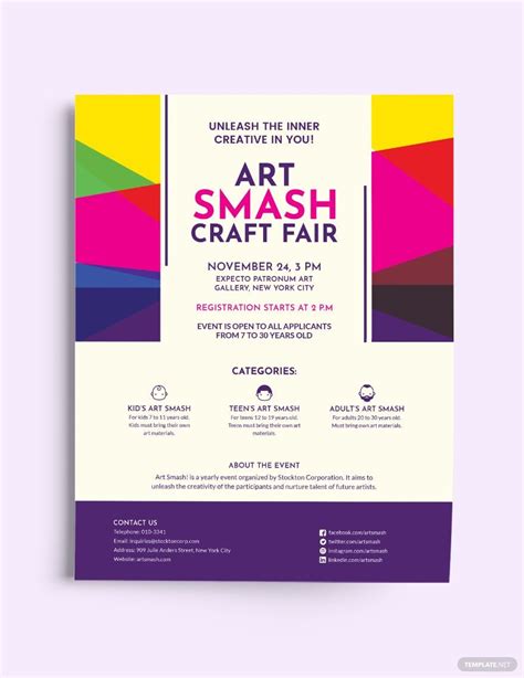 Arts Craft Fair Flyer Template in Illustrator, Word, InDesign, PSD ...