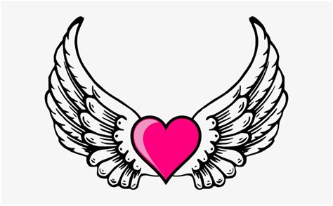 Female Angels With Wings Angel Halo Clip Art - Pink Heart With Wings ...