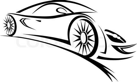 Silhouette of racing car for sports ... | Stock vector | Colourbox