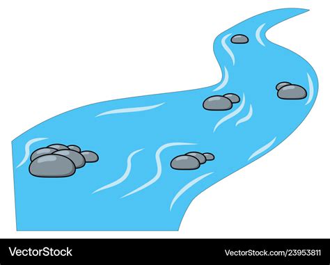 Cartoon brook river isolated on white background Vector Image