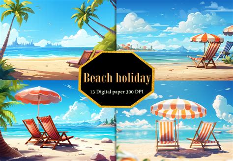 Beach Holiday Background Graphic by Design Station · Creative Fabrica