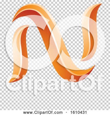 Clipart of an Orange Letter N - Royalty Free Vector Illustration by ...