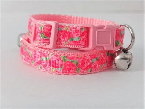 Cat Collar Kitten Collar Pink Cat Collar With Flowers-girl - Etsy