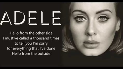 Adele || Hello | Lyrics - YouTube