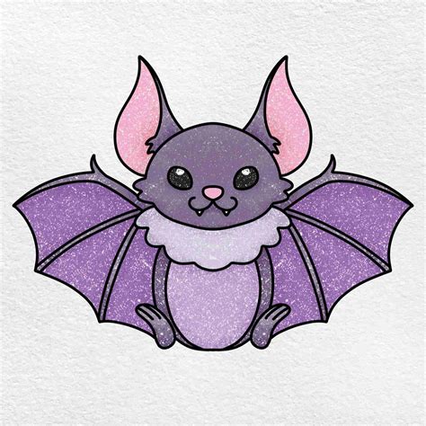 Cute Bat Drawing - HelloArtsy