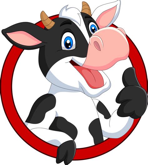 Cartoon happy cow giving thumb up 8733612 Vector Art at Vecteezy