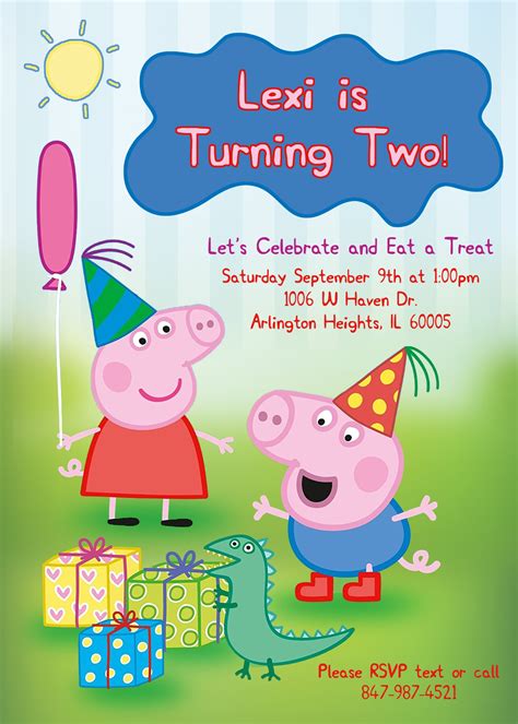 Peppa Pig Birthday Invitation - Etsy