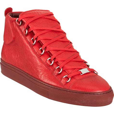 Balenciaga Arena Hightop Sneaker in Red for Men | Lyst