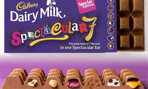 Cdbury's Dairy Milk Spectacular has seven different chocolate flavours ...