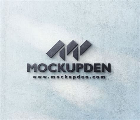 Free 3D Wall Logo Mockup PSD Template - Mockup Den