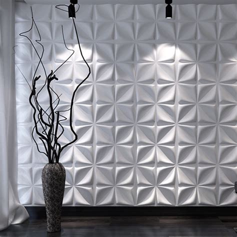 Art3d Decorative 3D Wall Panels Textured 3D Wall Covering, White, 12 ...