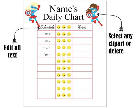 FREE Editable Daily Behavior Chart | Many Designs are Available