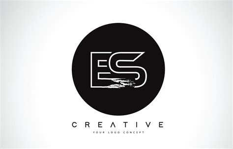 ES Modern Leter Logo Design with Black and White Monogram. Creative ...